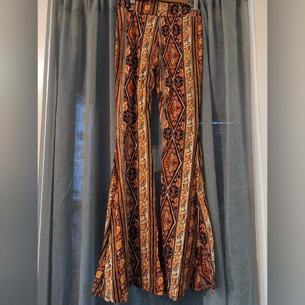 Bohemian Patterned Wide-Leg Pants (3 Pair)